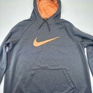 Nike Charcoal Hoodie with Orange Swoosh